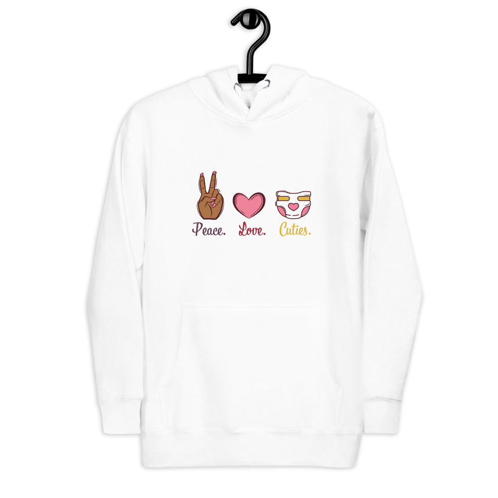 Peace. Love. Cloth Cuties Hoodie