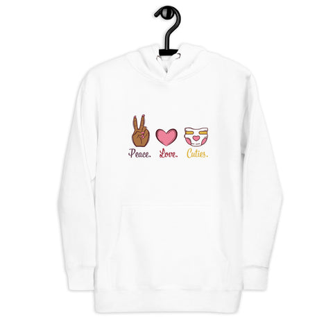 Peace. Love. Cloth Cuties Hoodie